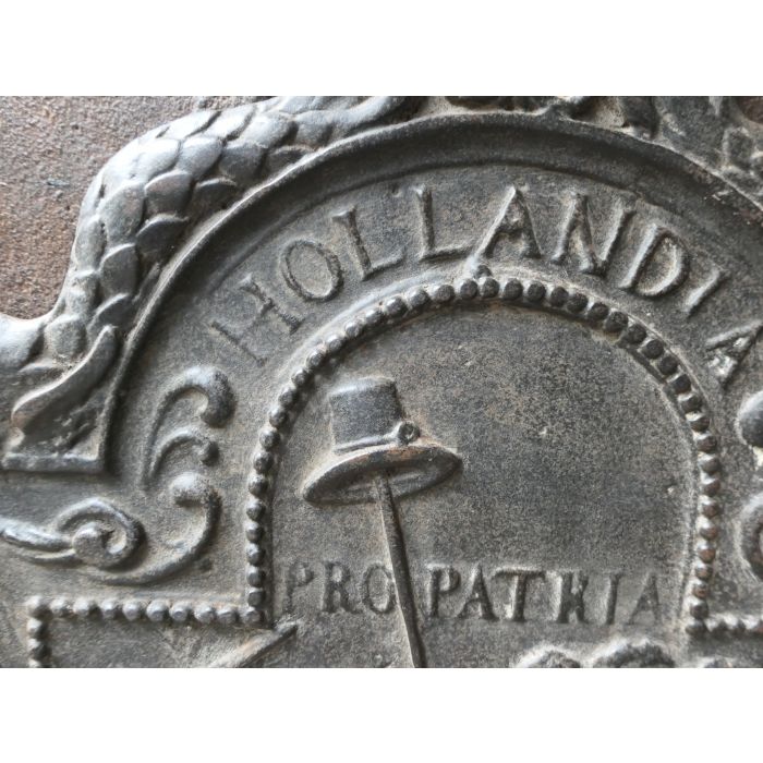 Kaminplatte 'Pro Patria' aus Gusseisen 
